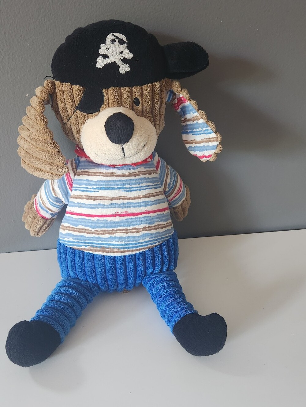 Maison Chic Patch The Pirate Dog Corduroy Red Bandana Plush
